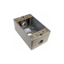 Weatherproof Boxes - One Gang 18.3 Cubic Inch Capacity - 3 Outlet Holes