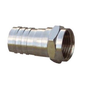 Crimp On F Connector permanently terminates Coaxial cable.