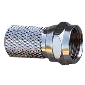 Twist On F Connector for terminating Coaxial cable.