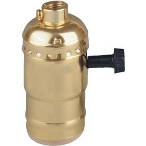 A quality brass-finished Turn Knob Lampholder.