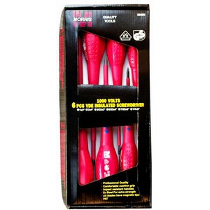 Six Piece Highly Insulated Screwdriver Set.