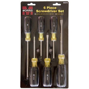 A compact and useful Six Piece Screwdriver Set.