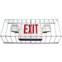 Dual Exit Emergency Lights.Wire Guard Combo Exit and Emergency Lights   