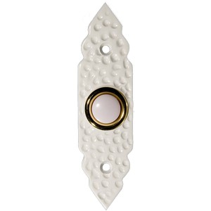 A Decorative White Door Push Button to dress up any entryway.