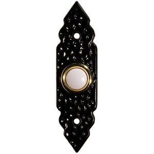 A classic Decorative Black Doorbell Push Button.
