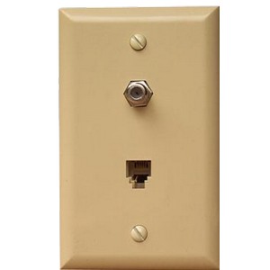 A Combination Phone and Cable Jack for home or office installation.