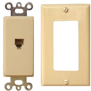 This 2 Piece Wall Phone Jack is flame retardant and durable.