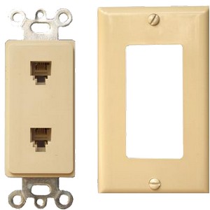 This Decorator Wall Phone Jack comes in two pieces and is highly durable.