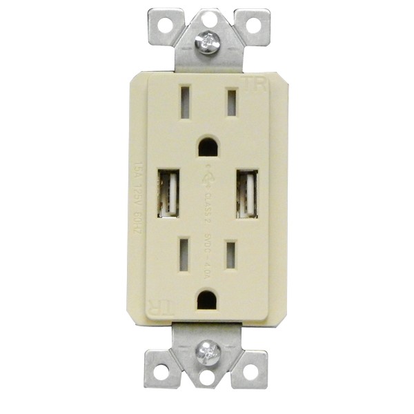 Tamper Resistant USB Charge Decorative Receptacles
