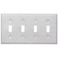 430 Stainless Steel Wall Plates 4 Gang Toggle Switch