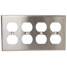 430 Stainless Steel Wall Plates 4 Gang Duplex Receptacle