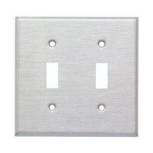 304 Stainless Steel Wall Plates 2 Gang Toggle Switch