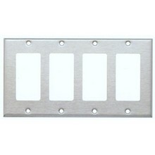 304 Stainless Steel Wall Plates 4 Gang Decorative/GFCI