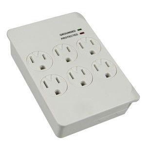 Our basic 6 Outlet Wall Surge Protector has a low profile.