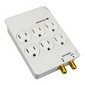 This 6 Outlet Wall Surge Protector for CATV keeps floors cord-free.