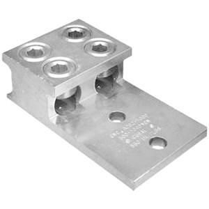 Aluminum Lugs with Two Conductors and two mounting holes.
