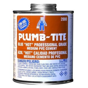 Blue PVC Cement for wet conditions and fast installation.