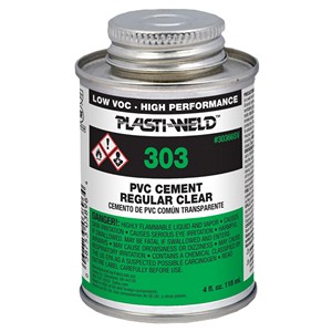 Regular-bodied clear cement for all grades & types of PVC pipe