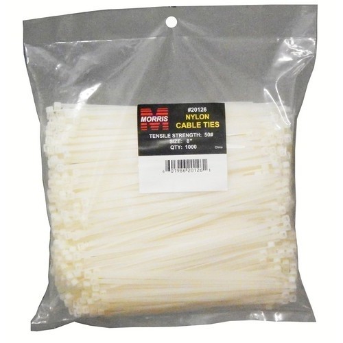 Pack of 100 Morris Products 20087 Nylon Cable Ties 10.63 Max Bundle Diameter 36 Length 0.351 Width Pack of 100 36 Length 0.351 Width 10.63 Max Bundle Diameter 175lbs Tensile Strength 