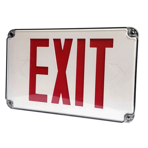 LED Wet Location Exit Signs Red Legend