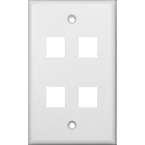 Datacomm Wallplate For Keystone Jacks and Modular Inserts Four Ports White - An impact-resistant Wallplate for Keystone Jacks and Modular Inserts.Datacomm Wallplate For Keystone Jacks and Modular Inserts Four Ports White features include: Datacomm wallplate is highly resistant to impact, abrasion, o