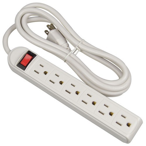 Product image for MOR 89032 6 Outlet Surge Strip 6' 2