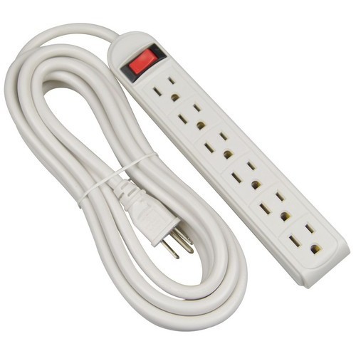 Product image for MOR 89034 6 Outlet Surge Strip 12'